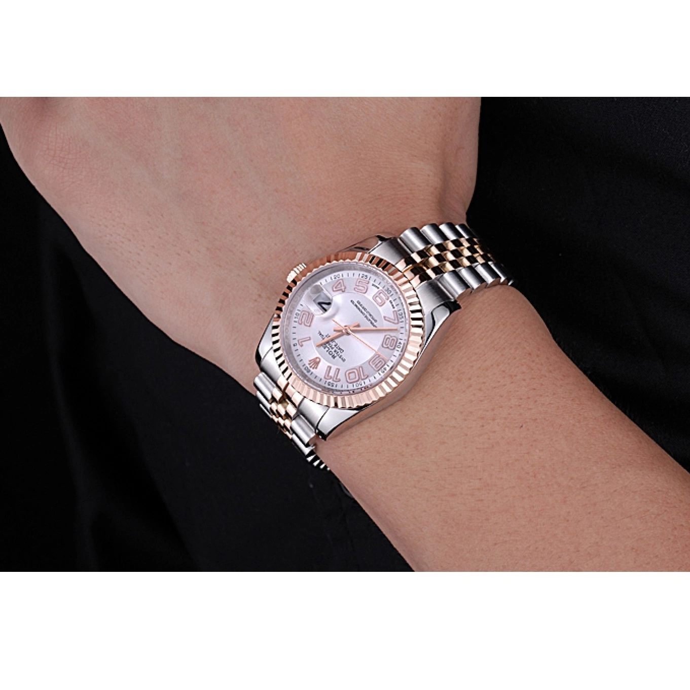 Aaa replica Stainless Gold Dial 622544 Bracelet Steel Rolex and White DateJust 0729